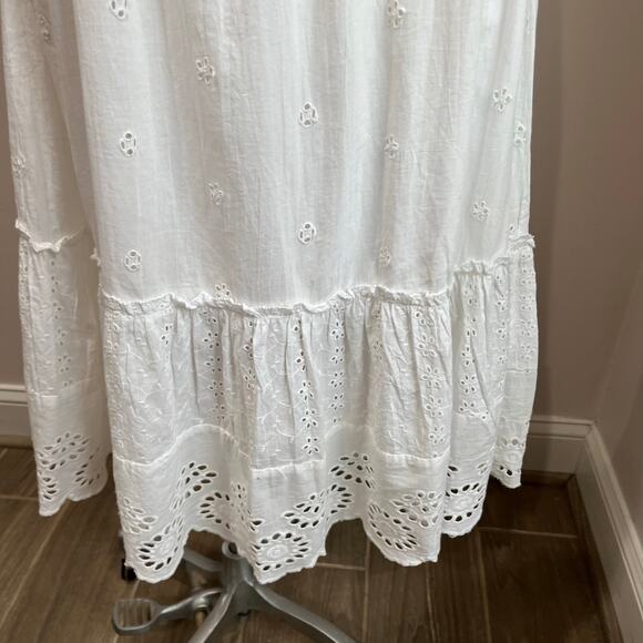 Japna White Eyelet Midi Cottage 00% Cotton Dress Size Small - Picture 5 of 7